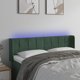 vidaXL Κεφαλάρι κρεβατιού με LED, σκούρο πράσινο, 147x16x78/88 cm, βελούδο