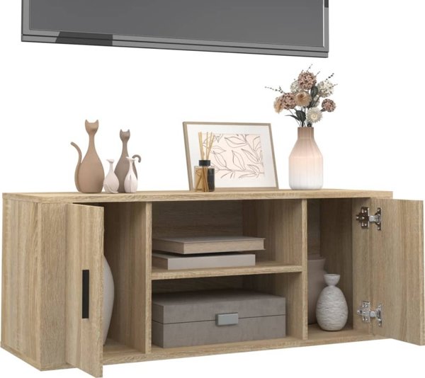 vidaXL Έπιπλο TV, δρυς σονόμα, 100x35x40 cm