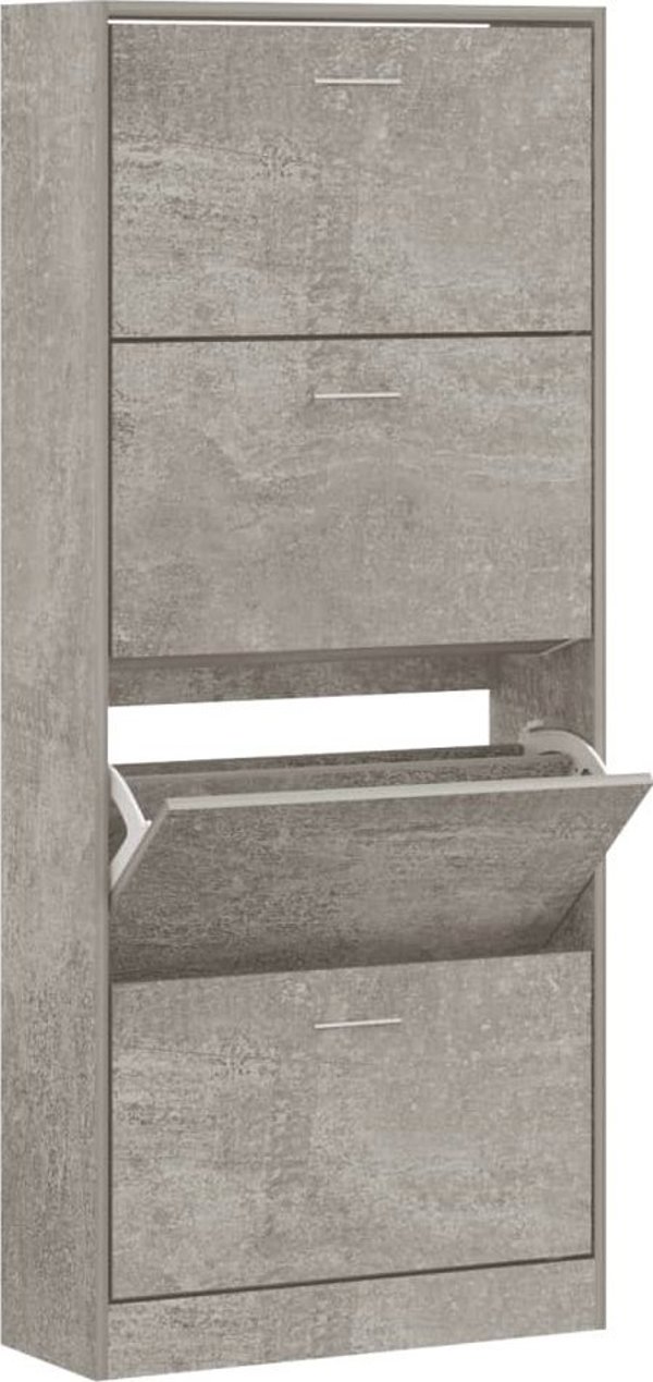 vidaXL Szafka na παπούτσια, απόχρωση τσιμέντου, 63x24x147 cm