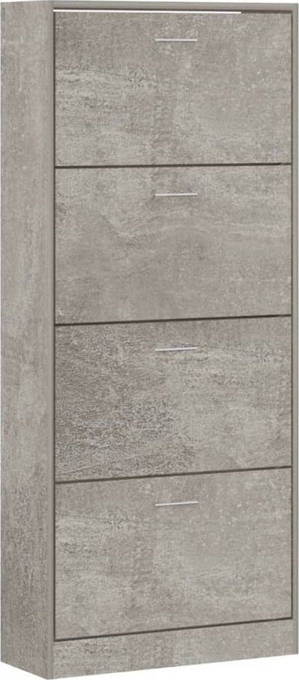 vidaXL Szafka na παπούτσια, απόχρωση τσιμέντου, 63x24x147 cm