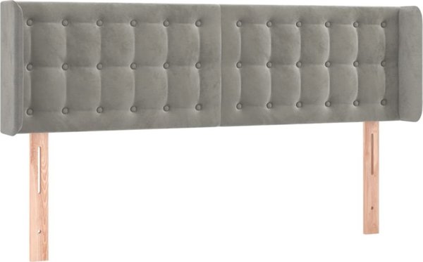 vidaXL Zaglowek do lozkou me LED, gkristo gkri, 147x16x78/88 cm, aksamit