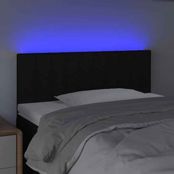 vidaXL Zaglowek do lozka z LED, mavro, 100x5x78/88 cm, tkanina