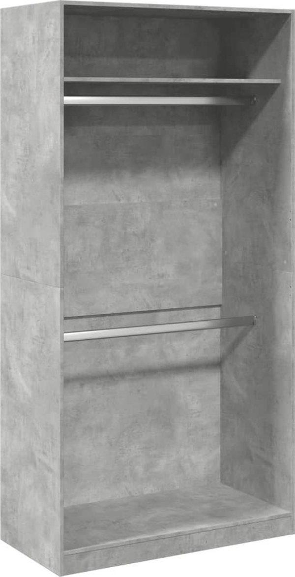 vidaXL Ντουλάπα γκρι τσιμέντο, 100x50x200 εκ., μοριοσανίδα