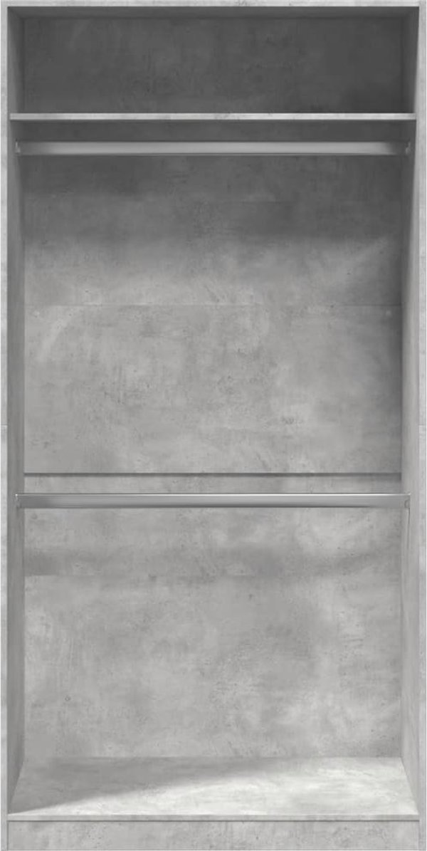 vidaXL Ντουλάπα γκρι τσιμέντο, 100x50x200 εκ., μοριοσανίδα