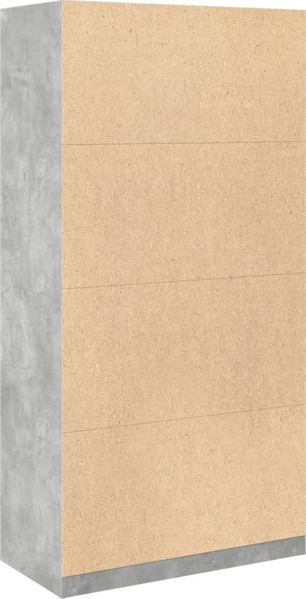 vidaXL Ντουλάπα γκρι τσιμέντο, 100x50x200 εκ., μοριοσανίδα