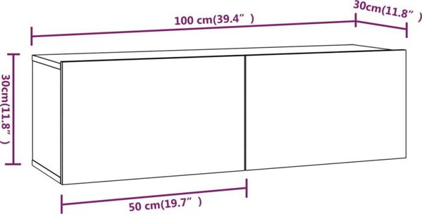 vidaXL Σετ 3 ντουλάπια τηλεόρασης, γκρι δρυς σονόμα, ξυλοπολυμερές υλικό