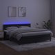 vidaXL Κρεβάτι κοντινεντάλ με στρώμα και LED, μαύρο βελούδο 160x200cm