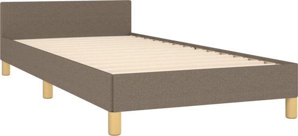 vidaXL Rama κρεβατιού με κεφαλάρι, ταουπέ, 90x200 cm, υφασμάτινη επένδυση