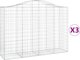 vidaXL Kosze gabionowe, 3 τεμ, 200x50x140/160 εκ, γαλβανισμένο σίδερο