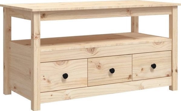 vidaXL vidaXL Stolik kawowy, 102x49x55 cm, lite drewno sosnowe