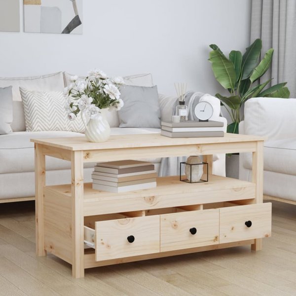 vidaXL vidaXL Stolik kawowy, 102x49x55 cm, lite drewno sosnowe