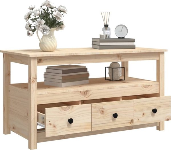vidaXL vidaXL Stolik kawowy, 102x49x55 cm, lite drewno sosnowe
