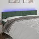 vidaXL Zaglowek do lozka z LED, ciemnozielony, 200x5x78/88 cm, aksamit