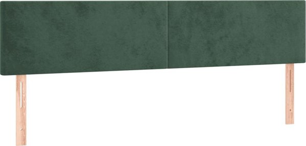 vidaXL Zaglowek do lozka z LED, ciemnozielony, 200x5x78/88 cm, aksamit