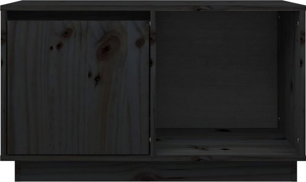 vidaXL vidaXL Szafka pod TV, czarna, 74x35x44 cm, lite drewno sosnowe