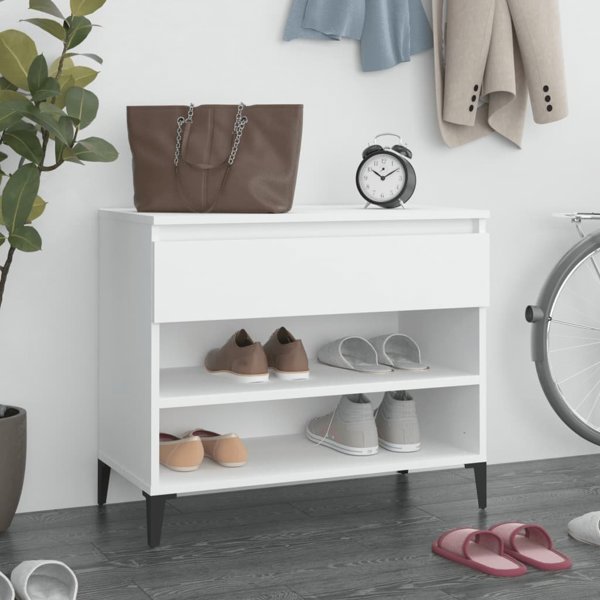 vidaXL Polka na buty, bialy, 70x36x60 cm, material drewnopochodny