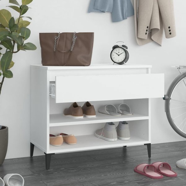 vidaXL Polka na buty, bialy, 70x36x60 cm, material drewnopochodny