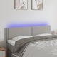vidaXL Μαξιλαροκέφαλος κρεβατιού με LED, ανοιχτό γκρι, 144x5x78/88 cm, ύφασμα