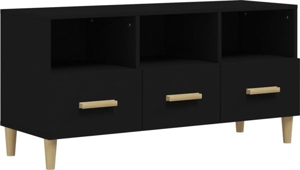 vidaXL Ερμάριο κάτω από Τηλεόραση, μαύρο, 102x36x50 cm, σύνθετο ξύλο