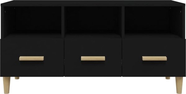 vidaXL Ερμάριο κάτω από Τηλεόραση, μαύρο, 102x36x50 cm, σύνθετο ξύλο