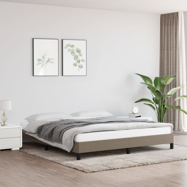 vidaXL Κρεβατοκάμαρα με τυρκουάζ ύφασμα, χρώμα taupe, 180x200 cm