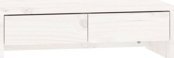vidaXL Βάση οθόνης, λευκή, 50x27x15 εκ., από μασίφ πεύκο