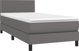 vidaXL Κρεβάτι Continental με Στρώμα, Γκρι, Δερματίνη 100x200 εκ.
