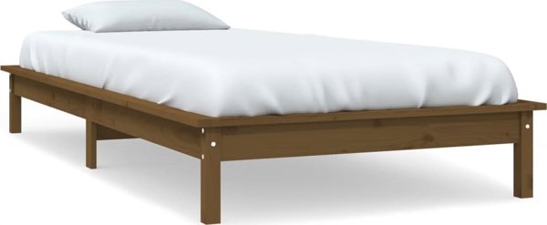 vidaXL Σκελετός Κρεβατιού, Μέλι Καφέ, Πεύκο, 90x190 εκ., Μονός