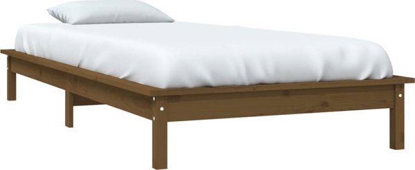 vidaXL Σκελετός Κρεβατιού, Μέλι Καφέ, Πεύκο, 90x190 εκ., Μονός