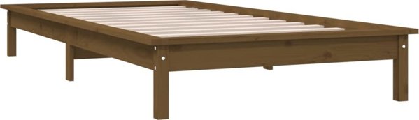 vidaXL Σκελετός Κρεβατιού, Μέλι Καφέ, Πεύκο, 90x190 εκ., Μονός