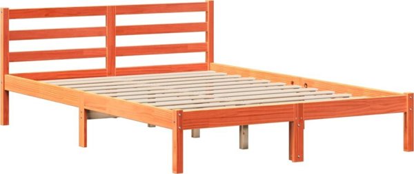 vidaXL Κρεβάτι με ράφι, χωρίς στρώμα, 160x200 εκ, συμπαγές πεύκο