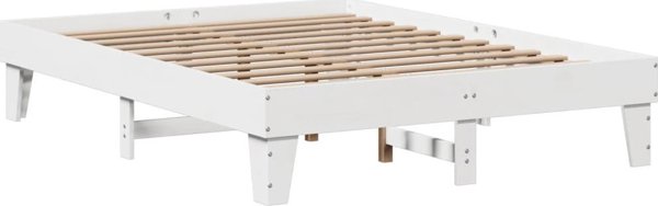 vidaXL Πλαίσιο κρεβατιού χωρίς στρώμα, λευκό, 140x200 εκ, οξυά πεύκου