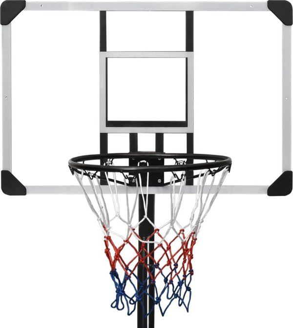 vidaXL Βάση για μπασκετ με διάφανο ταμπλό, 235-305 cm