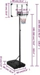 vidaXL Βάση για μπασκετ με διάφανο ταμπλό, 235-305 cm