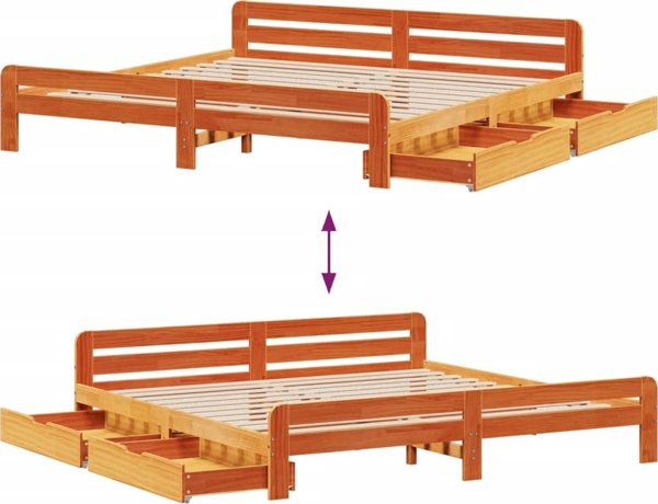 vidaXL Κρεβάτι Πεύκου 200x200 εκ.