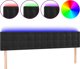 vidaXL Κεφαλάρι κρεβατιού με LED, μαύρο, 200x5x78/88 cm, βελούδο