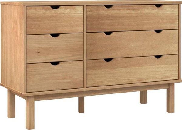 vidaXL vidaXL Komoda z szufladami, 113,5x39,5x73 cm, lite drewno sosnowe