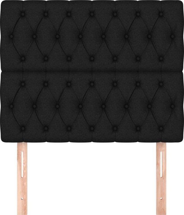 vidaXL Zaglowki do lozka 2 sztuki czarne 100x7x78/88 cm tkanina