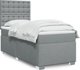 vidaXL Κρεβάτι Continental με στρώμα, ανοιχτό γκρι ύφασμα, 80x200 εκ.