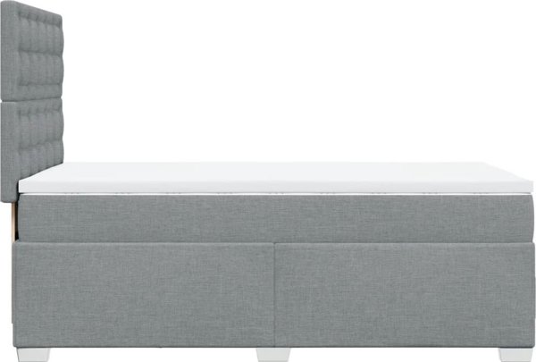 vidaXL Κρεβάτι Continental με στρώμα, ανοιχτό γκρι ύφασμα, 80x200 εκ.
