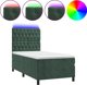 vidaXL Κρεβάτι κοντινεντάλ με στρώμα και LED 90x200cm πράσινο βελούδο