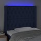vidaXL Κεφαλάρι κρεβατιού με LED μπλε 103x16x118/128 εκ. ύφασμα
