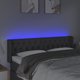 vidaXL Κεφαλάρι κρεβατιού με LED, σκούρο γκρι, 147x16x78/88 εκ., ύφασμα