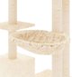 vidaXL Ξυστρα για γάτες με στύλους σισάλ, κρεμ, 142 cm