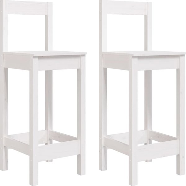 vidaXL Σετ 2 σκαμπό μπαρ, λευκά, 40x41,5x112 εκ., από πεύκο