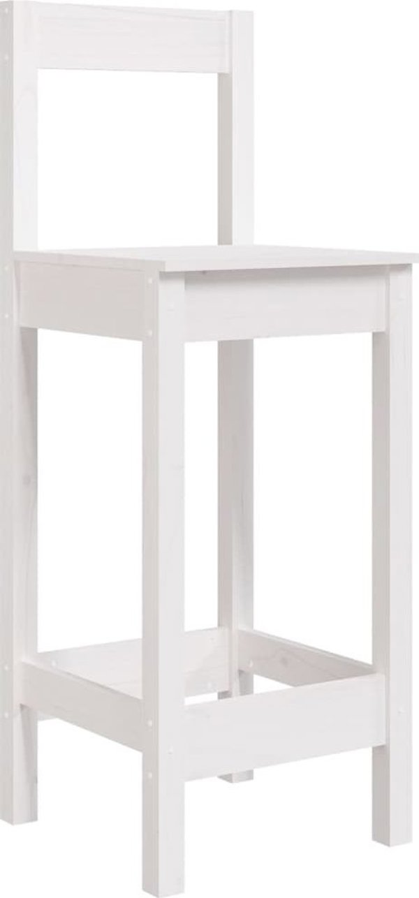 vidaXL Σετ 2 σκαμπό μπαρ, λευκά, 40x41,5x112 εκ., από πεύκο