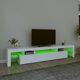 vidaXL Ντουλάπι TV με φωτισμό LED, λευκό, 215x36,5x40 cm
