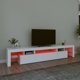 vidaXL Ντουλάπι TV με φωτισμό LED, λευκό, 215x36,5x40 cm
