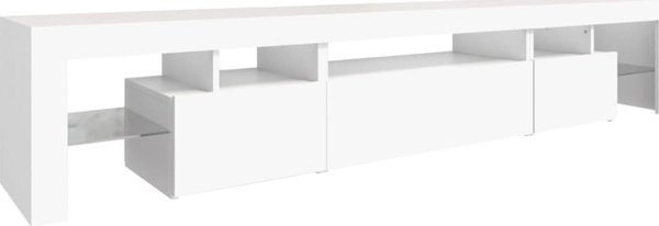 vidaXL Ντουλάπι TV με φωτισμό LED, λευκό, 215x36,5x40 cm