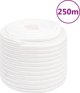 vidaXL Linka ιστιοπλοΐας, λευκό μονόχρωμο, 16 mm, 250 m, πολυπροπυλένιο